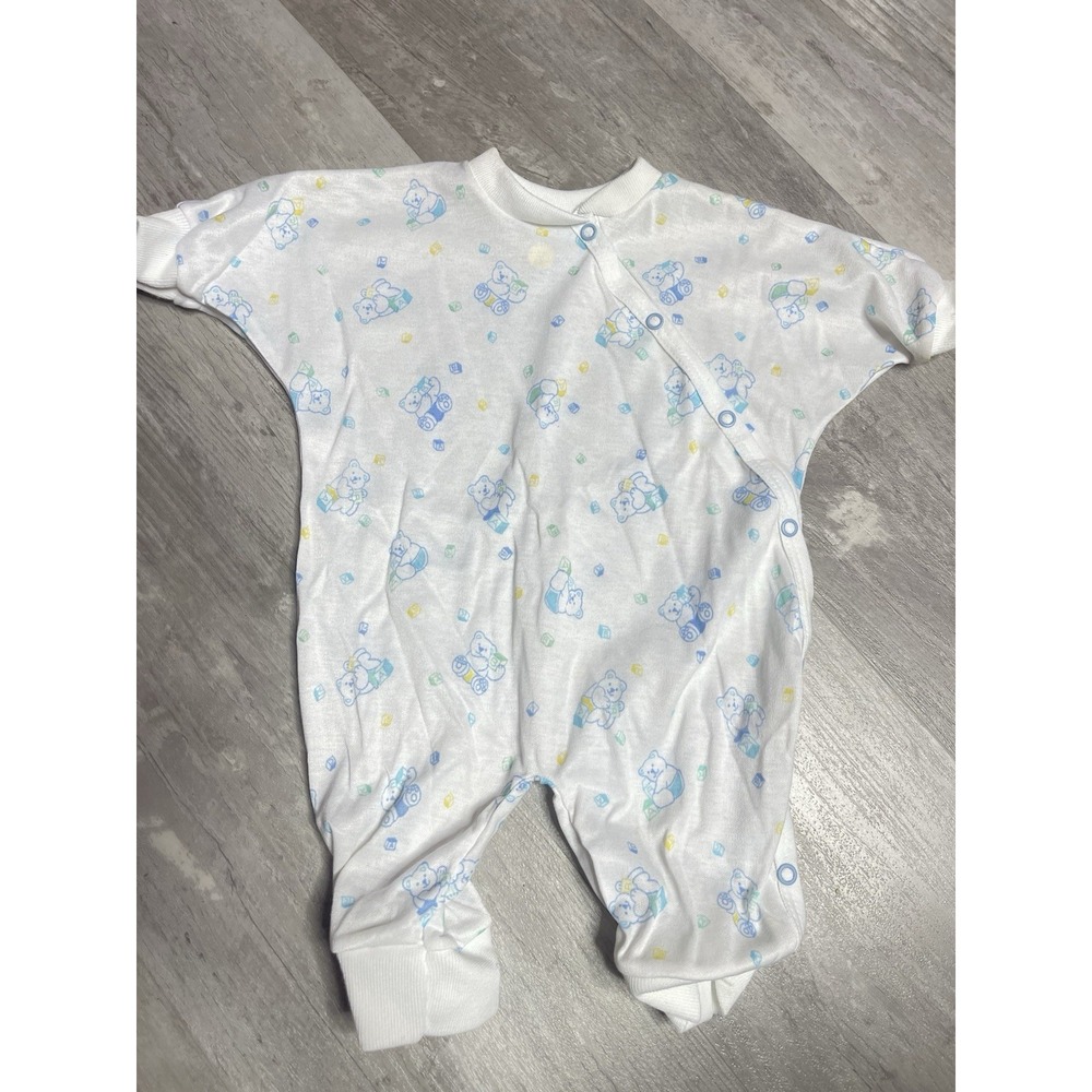 Vintage Mothercare Infant Baby Sleeper Pjs Size Small 0 To 13 Lbs